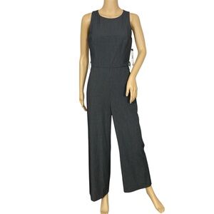 NWT Tahari Women’s Size 2 Jade Jumpsuit Pinstripes Wide Leg Business Casual Gray
